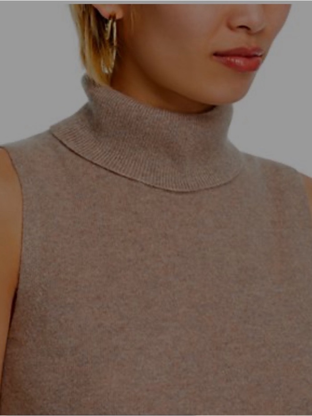 Magaschoni Sleeveless Cashmere Turtleneck Sweater - Toasted Brown